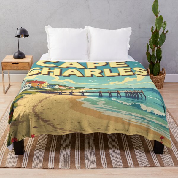 Item preview, Cape Charles, Virginia: Vintage-Style Painterly Travel Poster designed and sold by LSVart.