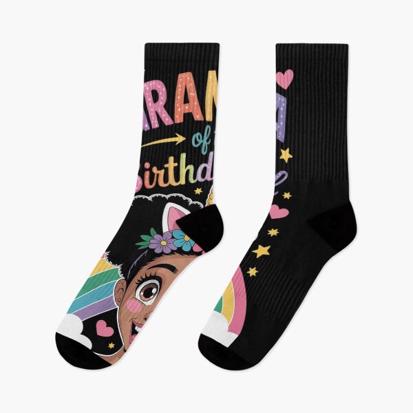 Item preview, Grandma of The Birthday Girl Rainbow Afro Melanin Unicorn designed and sold by RuthGAArt.