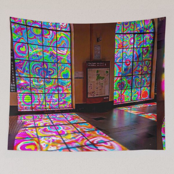 Item preview, Afternoon Sunshine Illuminating Colourful Windows - Bendigo Station, Victoria, Australia designed and sold by Steven Jodoin.
