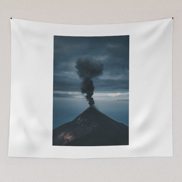 Item preview, Smoking Volcano Dark Sky Photographic Print designed and sold by Mother-Nature65.