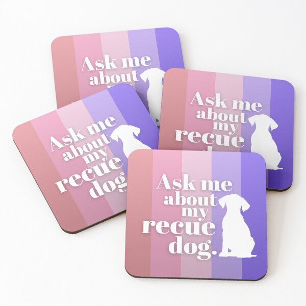 Item preview, Ask Me About My Rescue Dog - pastel pink lavender gradient designed and sold by dbyjane.