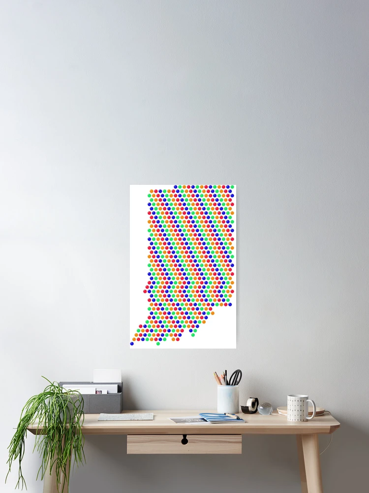 Thumbnail 2 of 3, Poster, Multicolored Rhinestone Indiana designed and sold by TheIconSmith.