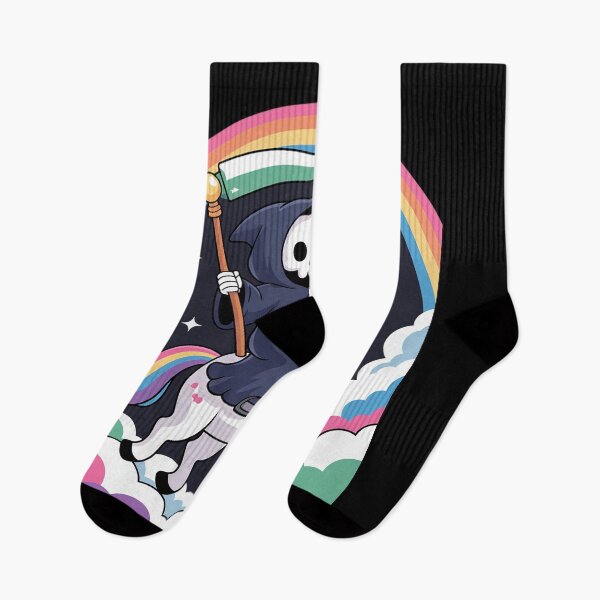 Item preview, Grim Reaper Riding Unicorn Funny Rainbow Heavy Metal designed and sold by RuthGAArt.