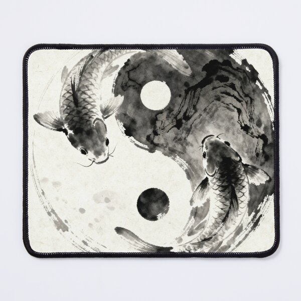 Item preview, Zen Koi Fish Ink Wash Wall Art designed and sold by BrightStartShop.