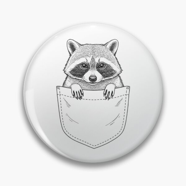 Item preview, Pocket Raccoon – Mischievous Raccoon Peeking from Pocket designed and sold by digitalbitcraft.