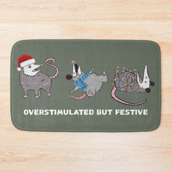 Item preview, Festive Overstimulated Opossum Christmas Meme Design designed and sold by tarzbol.