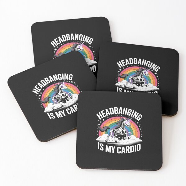 Item preview, Headbanging Is My Cardio Funny Heavy Metal Unicorn designed and sold by RuthGAArt.