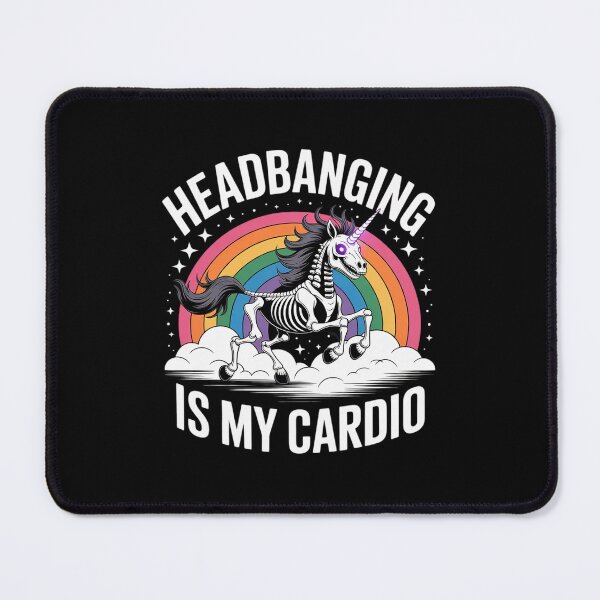 Item preview, Headbanging Is My Cardio Funny Heavy Metal Unicorn designed and sold by RuthGAArt.