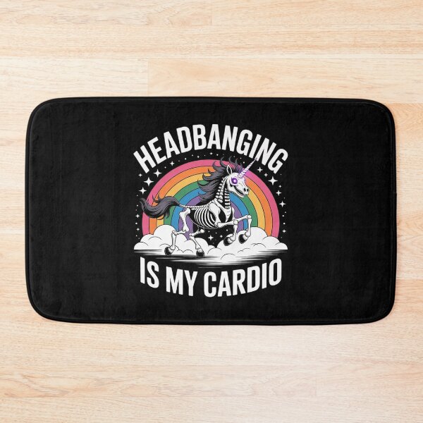 Item preview, Headbanging Is My Cardio Funny Heavy Metal Unicorn designed and sold by RuthGAArt.