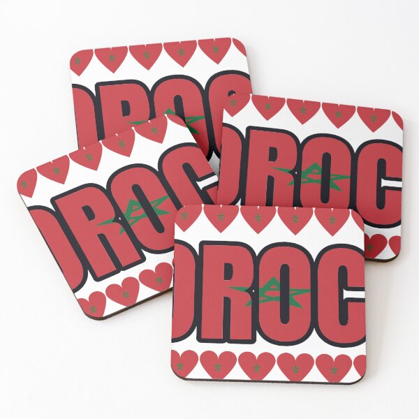 Item preview, Morocco Flag Letters And Hearts designed and sold by TheIconSmith.