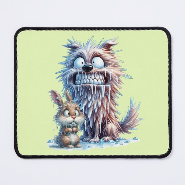 Item preview, It rained, it froze, one dog, one rabbit, shivering as they freeze designed and sold by LoneAngel.