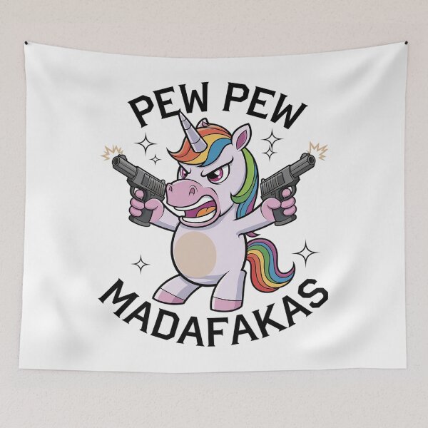 Item preview, Pew Pew Madafakas Angry Unicorn crazy pew designed and sold by RoyTill0Art.
