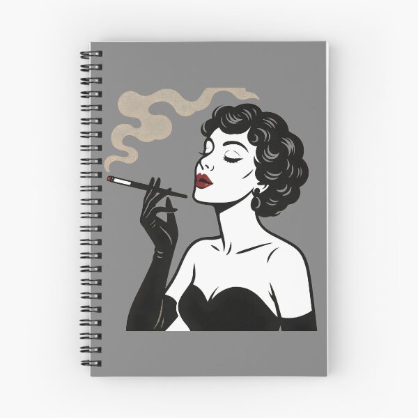 Aperçu de l'œuvre Femme glamour vintage fumant dans un style rétro monochrome. créée et vendue par Spark2Seduction.