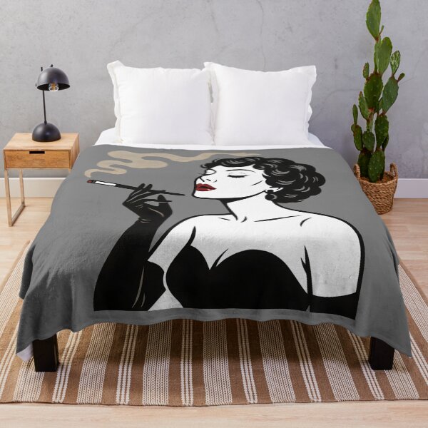Item preview, Vintage Glam Lady Smoking in Monochrome Retro Style. designed and sold by Spark2Seduction.