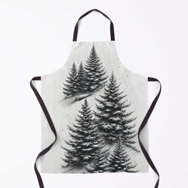Item preview, Winter conifers in monochrome ink designed and sold by Mianku | Für das Leben.