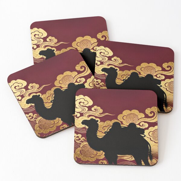Item preview, Silk Road Camel Gold Red Art Print  designed and sold by BrightStartShop.