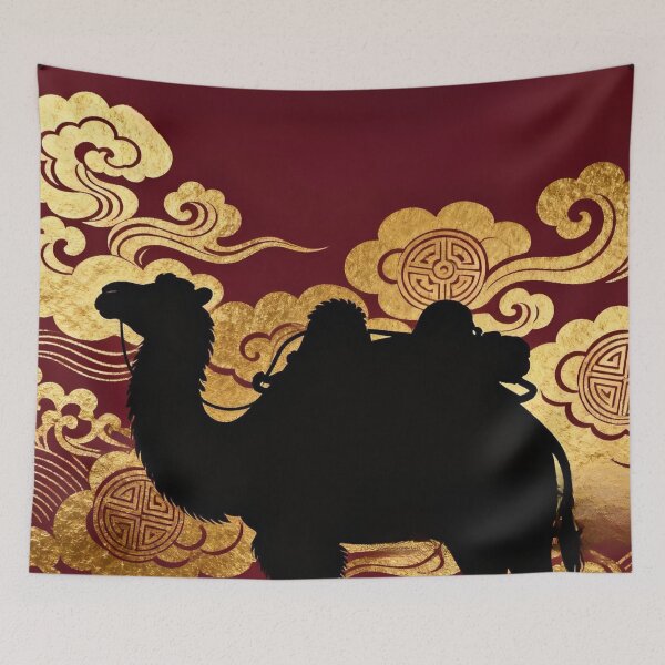 Item preview, Silk Road Camel Gold Red Art Print  designed and sold by BrightStartShop.