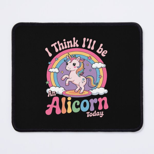 Item preview, I Think I'll Be an Alicorn Today Rainbow Cute Flying Unicorn designed and sold by RuthGAArt.