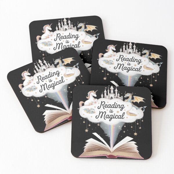 Item preview, Reading Is Magical Unicorn Dragon Bookworm Book Reader designed and sold by RoyTill0Art.