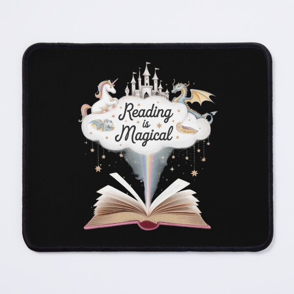 Item preview, Reading Is Magical Unicorn Dragon Bookworm Book Reader designed and sold by RoyTill0Art.