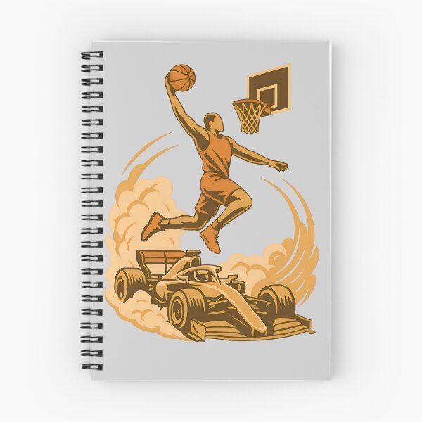 Item preview, Basketball Dunk Over F1 Car – Minimal Sports Fusion Illustration designed and sold by Zenzy Customs.