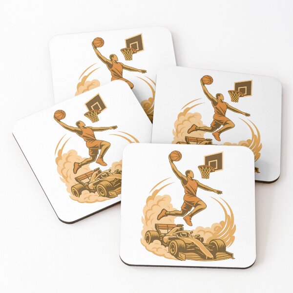 Item preview, Basketball Dunk Over F1 Car – Minimal Sports Fusion Illustration designed and sold by Zenzy Customs.