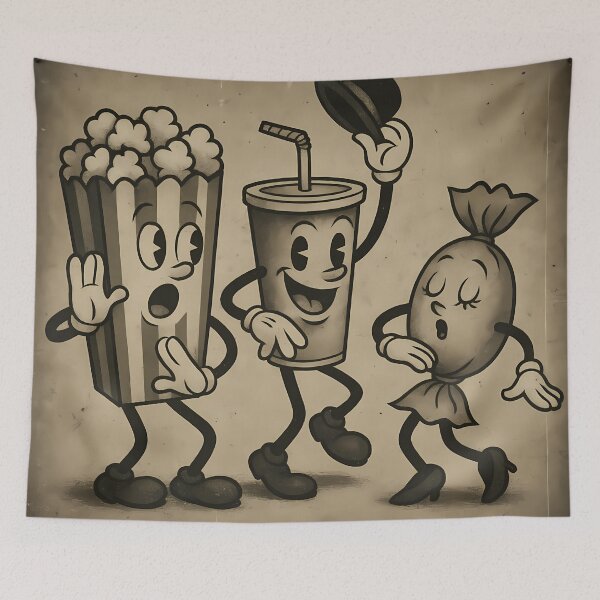 Item preview, Vintage Movie Theater Snacks Gang Cinema movie film BW designed and sold by Cine8.