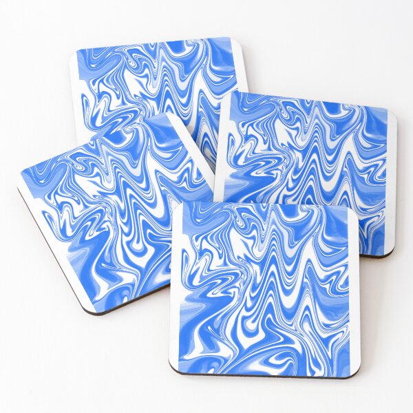 Item preview, Sky Blue and White Fluid Retro Abstract Art designed and sold by Abstract65.