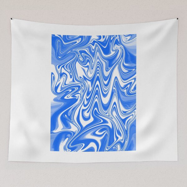 Item preview, Sky Blue and White Fluid Retro Abstract Art designed and sold by Abstract65.
