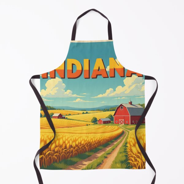 Item preview, Indiana, USA: Vintage-Style Painterly Farmland Travel Poster designed and sold by LSVart.