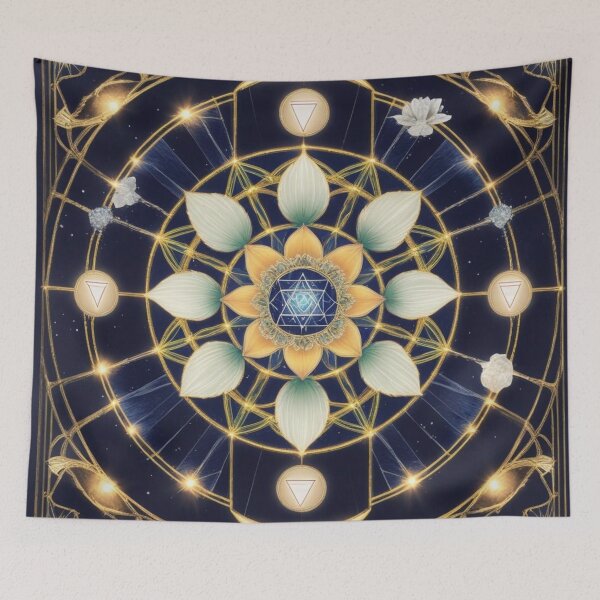 Item preview, Infinite Aura Lotus Grid – Cosmic Expansion Mandala designed and sold by ArtivaNest.