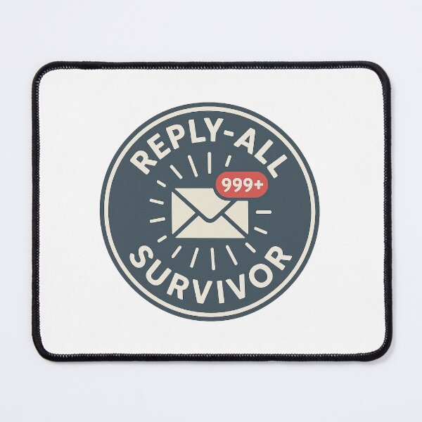 Item preview, Reply-All Survivor – Inbox Chaos Office Badge Sticker designed and sold by BadaBingBear.