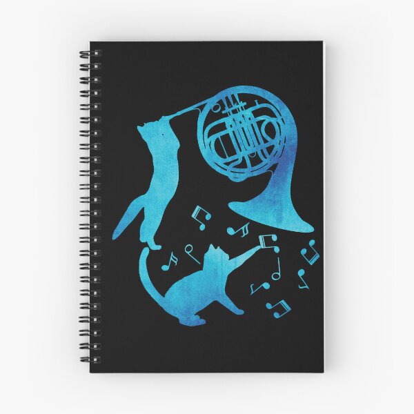 Item preview, Cats Playing French Horn And Music Notes designed and sold by Primroaddesigns.