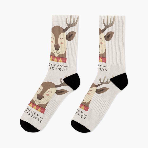 Item preview, Cute Reindeer Illustration with Merry Christmas Lettering designed and sold by Mariia Berezhna.