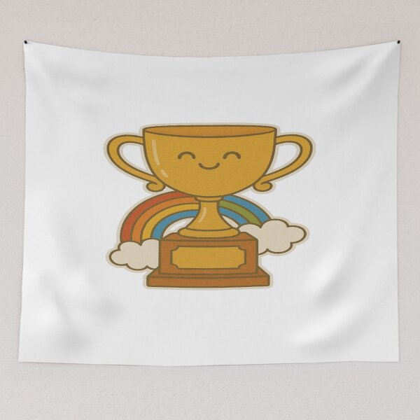 Item preview, HAPPY TROPHY RAINBOW STICKER – POSITIVE ACHIEVEMENT ART designed and sold by Gurjeetpixelart.