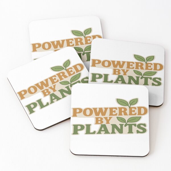 Item preview, POWERED BY PLANTS STICKER – VEGAN VEGETARIAN TYPOGRAPHY designed and sold by Gurjeetpixelart.