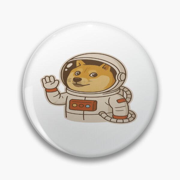 Item preview, DOGE ASTRONAUT STICKER – SPACE CRYPTO MEME ART designed and sold by Gurjeetpixelart.