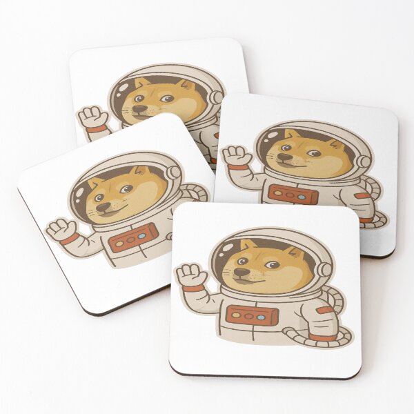 Item preview, DOGE ASTRONAUT STICKER – SPACE CRYPTO MEME ART designed and sold by Gurjeetpixelart.