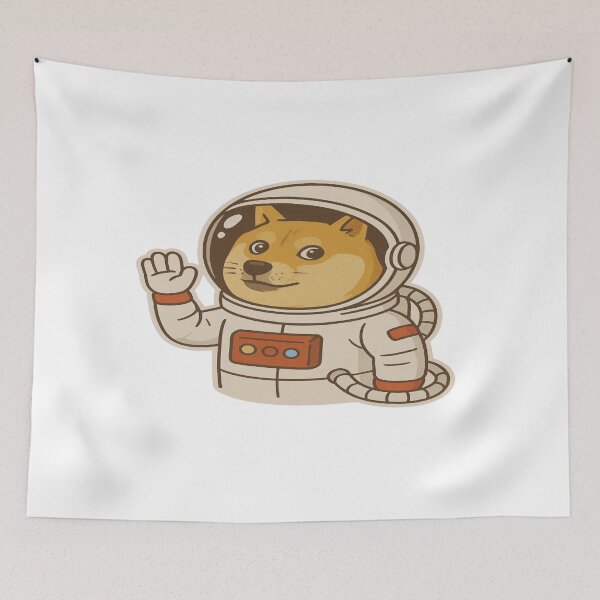 Item preview, DOGE ASTRONAUT STICKER – SPACE CRYPTO MEME ART designed and sold by Gurjeetpixelart.