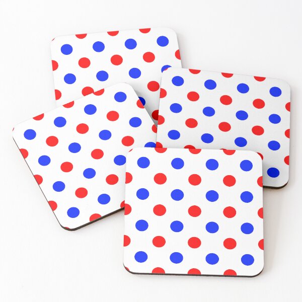 Item preview, Red Blue Polka Dots On White Background Design  designed and sold by PatternTitan.