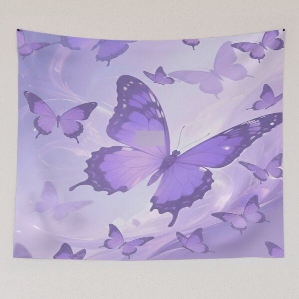 Item preview, Purple Butterfly Illustration with Glowing Lavender Gradient Background designed and sold by EtherealFlutter.