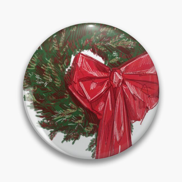Item preview, Merry Christmas Wreath Red bow Illustration by Dina Stoianova designed and sold by Dina Stoianova.
