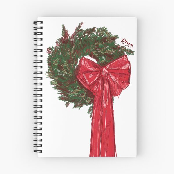 Item preview, Merry Christmas Wreath Red bow Illustration by Dina Stoianova designed and sold by Dina Stoianova.