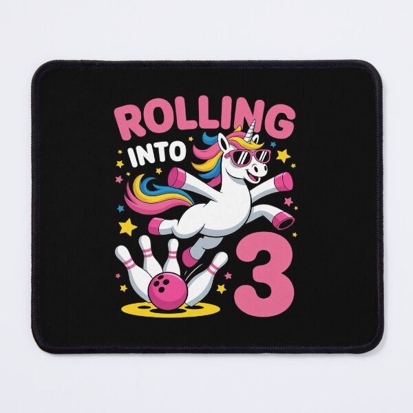 Item preview, Rolling Into 3 3rd Birthday Unicorn Bowling 3 Year Old designed and sold by RsFilsingerArt.