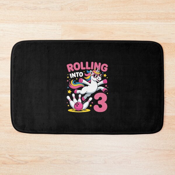 Item preview, Rolling Into 3 3rd Birthday Unicorn Bowling 3 Year Old designed and sold by RsFilsingerArt.