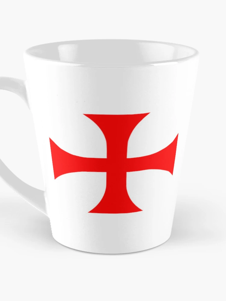 Aperçu 3 sur 4. Mug à café avec l'œuvre Croix chrétienne des Templiers Rouges créée et vendue par Abstract65.