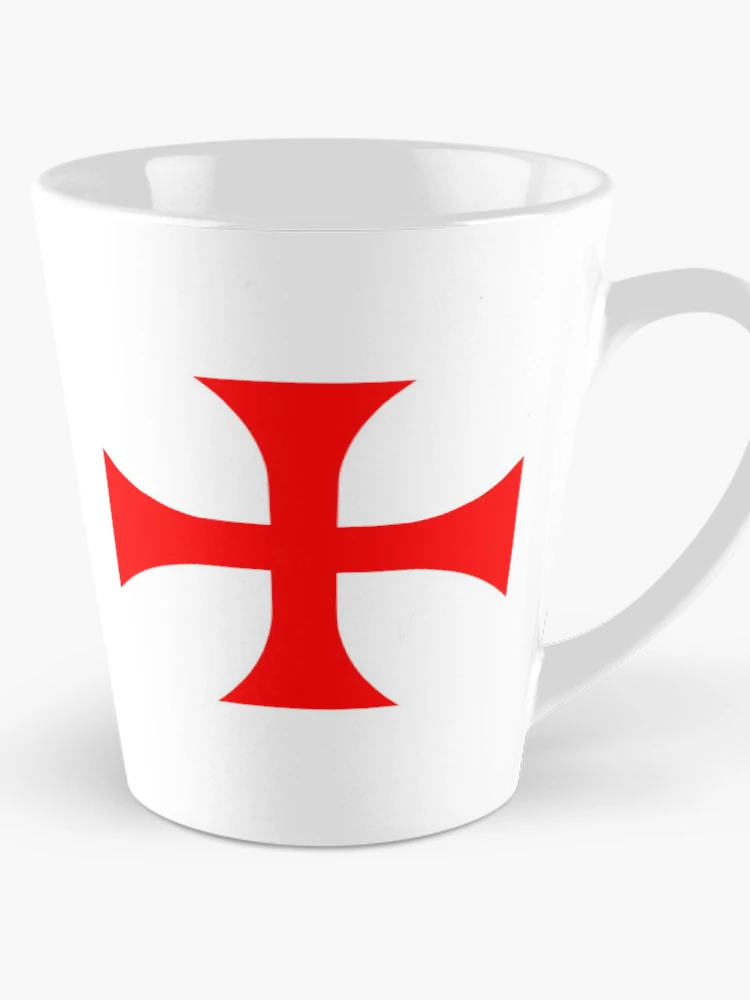 Aperçu 1 sur 4. Mug à café avec l'œuvre Croix chrétienne des Templiers Rouges créée et vendue par Abstract65.