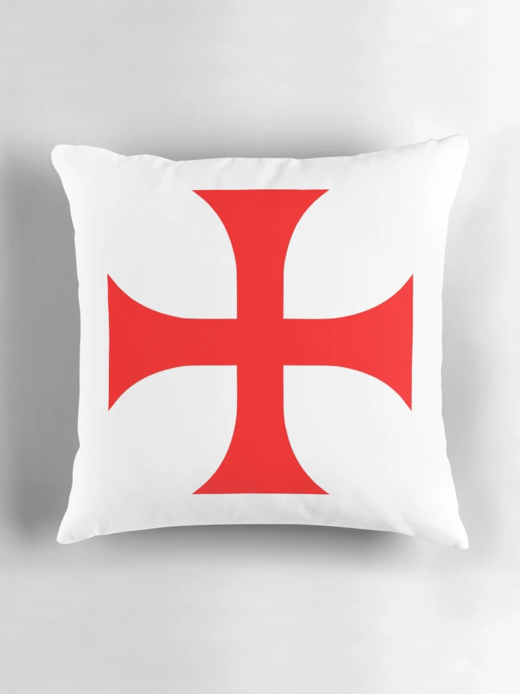 Aperçu 3 sur 4. Coussin avec l'œuvre Croix chrétienne des Templiers Rouges créée et vendue par Abstract65.
