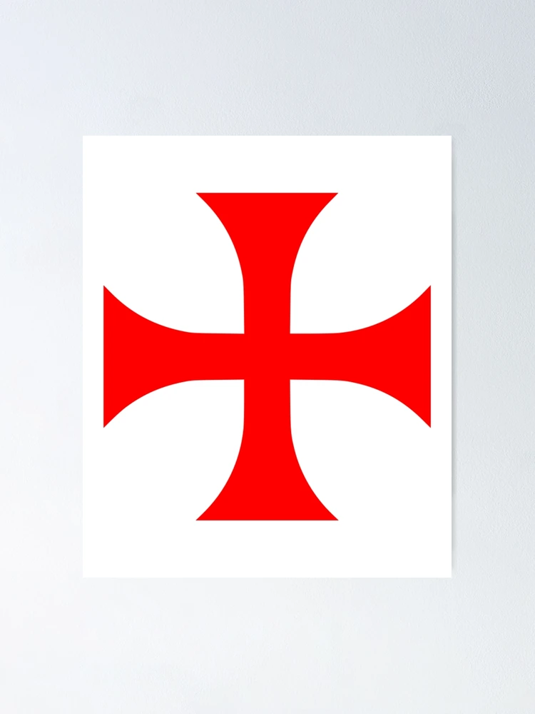 Aperçu 1 sur 3. Poster avec l'œuvre Croix chrétienne des Templiers Rouges créée et vendue par Abstract65.