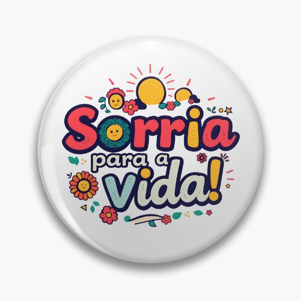 Item preview, Vibrant graphic text in Portuguese reading “Sorria para a Vida!” (Smile at Life!) designed and sold by Beleza e Estilo.
